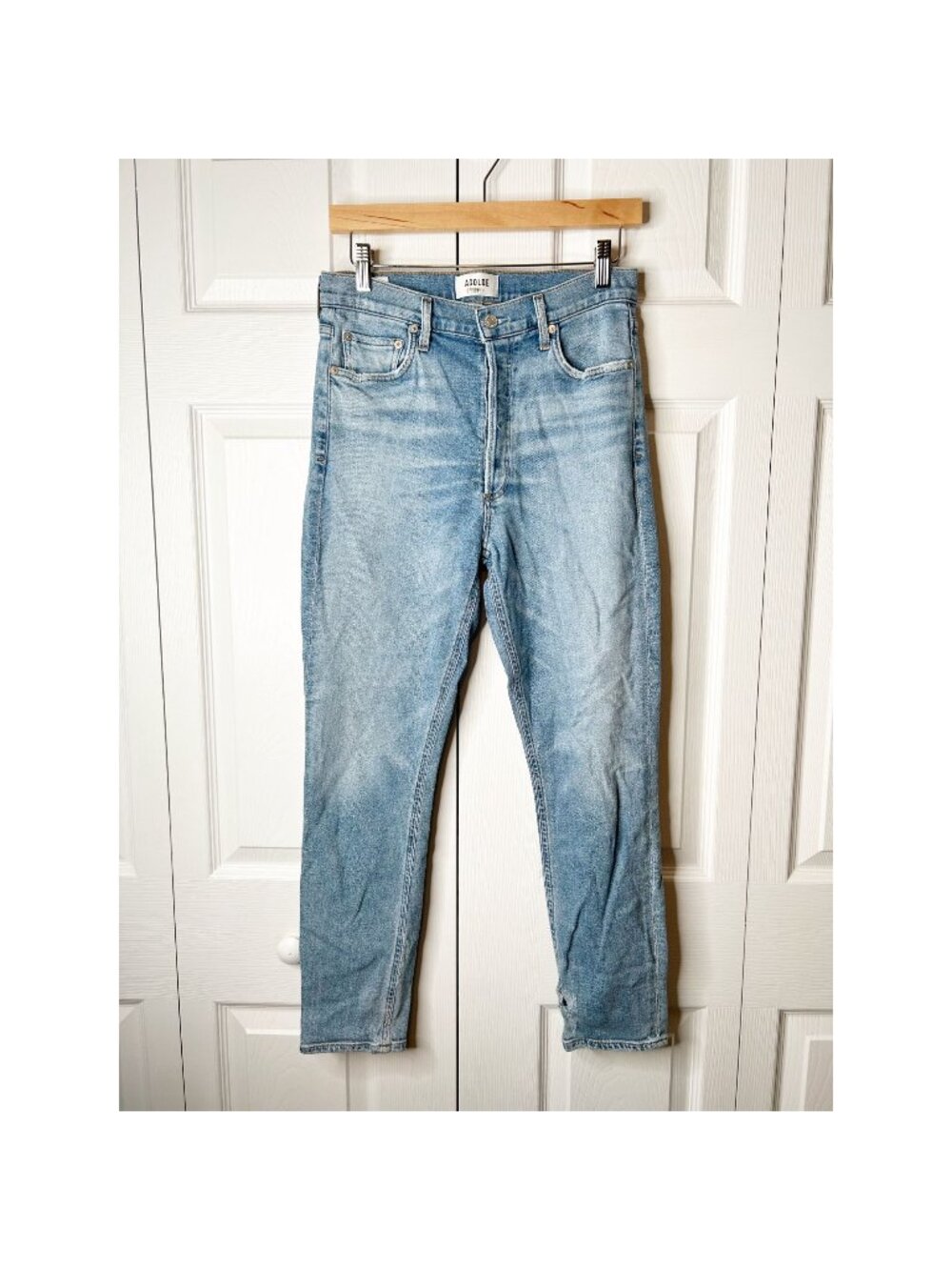 AGOLDE Embark Nico Light Wash Blue Denim Button Fly Jeans Women's Size 28